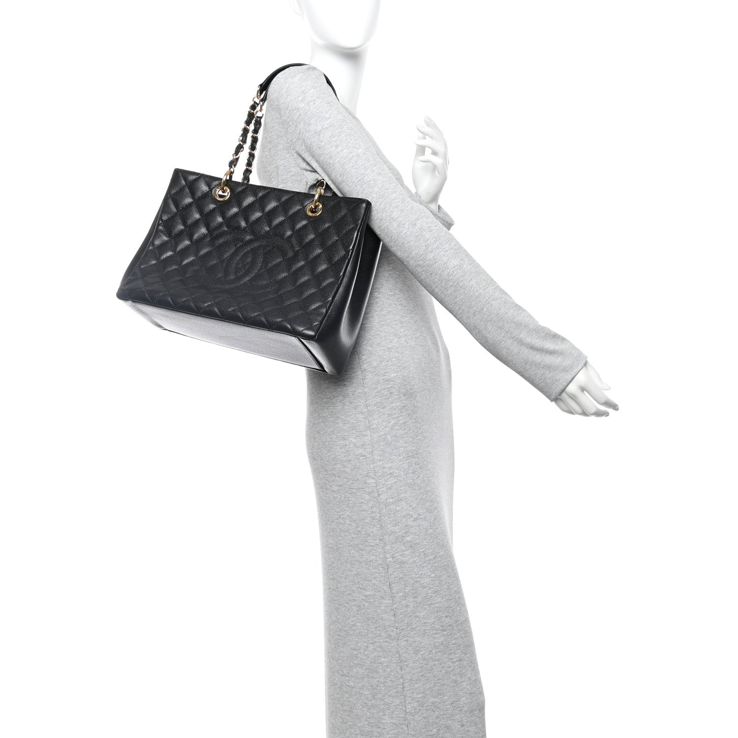 Chanel Caviar Quilted Grand Shopping Tote GST Black 2 of 13
