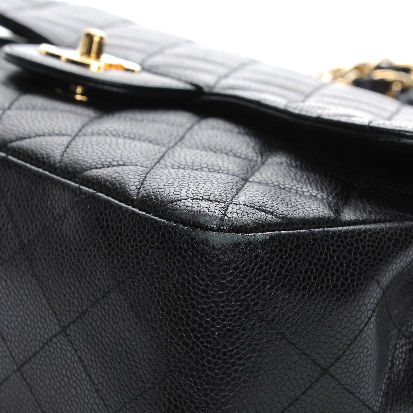 Caviar Quilted Jumbo Single Flap Black