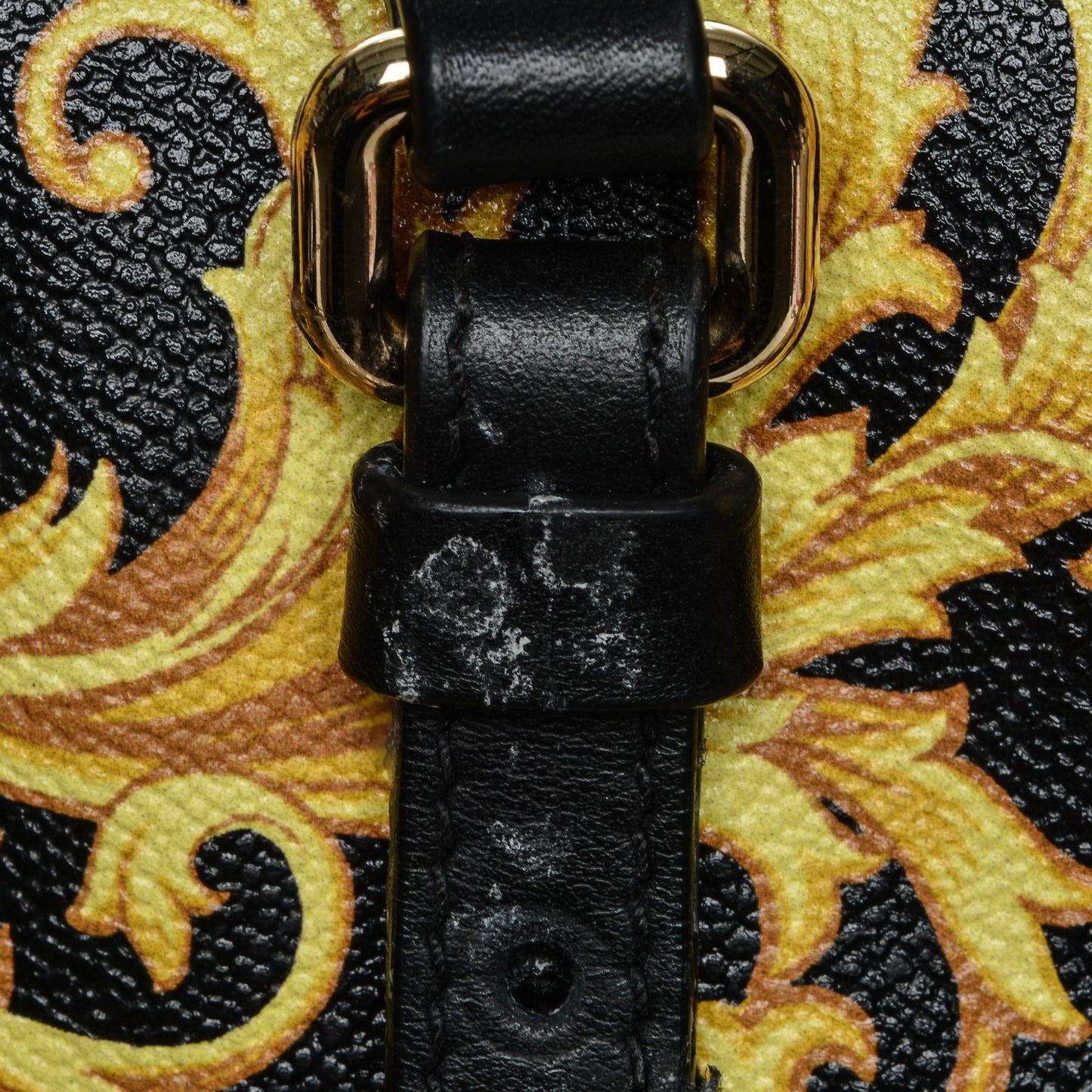 PVC Barocco Printed Tote Black Gold