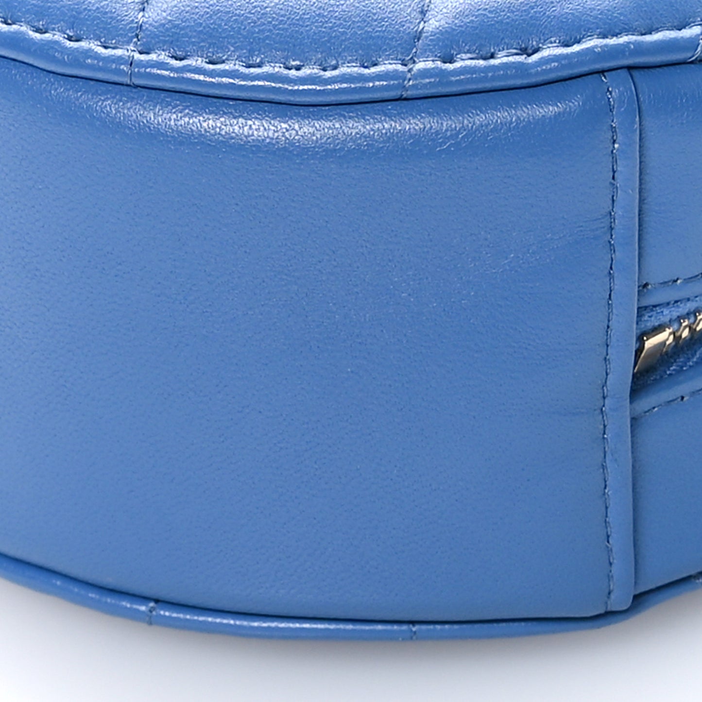 Lambskin Round Clutch With Chain Blue
