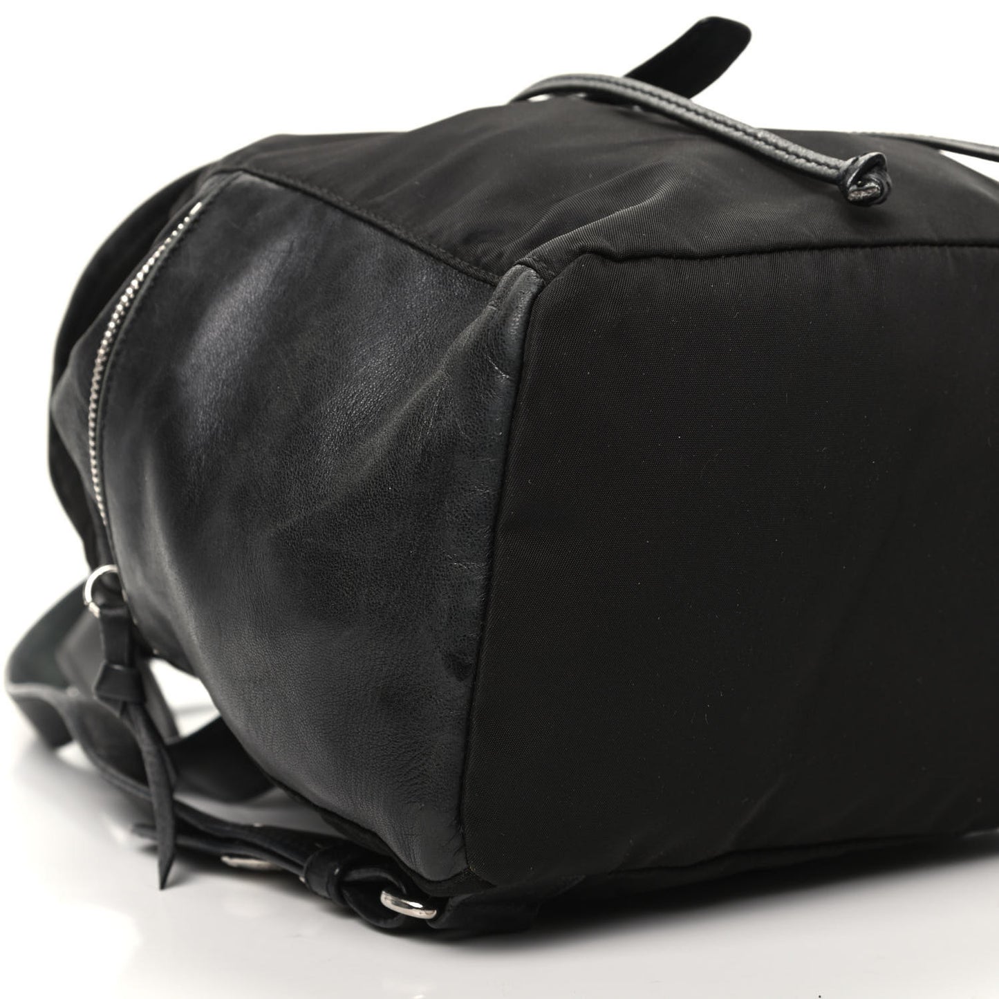 Tessuto Nylon Calfskin Backpack Black