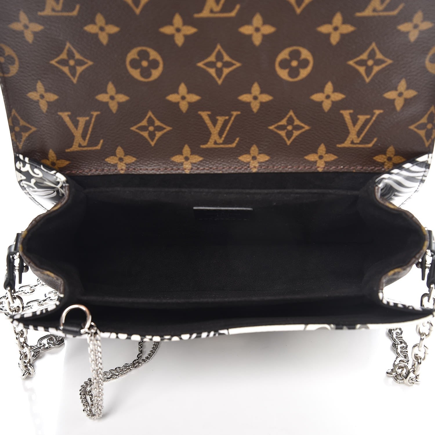 Louis Vuitton Epi Monogram Floral Pochette Metis Black White 5 of 6