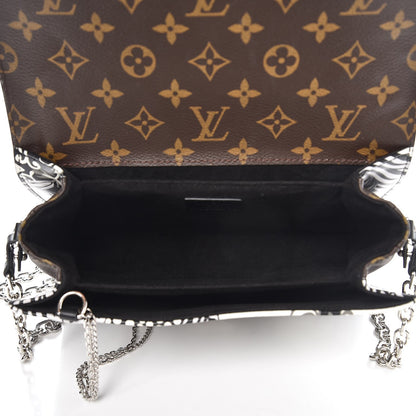 Louis Vuitton Epi Monogram Floral Pochette Metis Black White 5 of 6