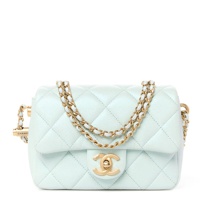 Chanel Iridescent Caviar Quilted Mini My Perfect Flap Light Green 1 of 11