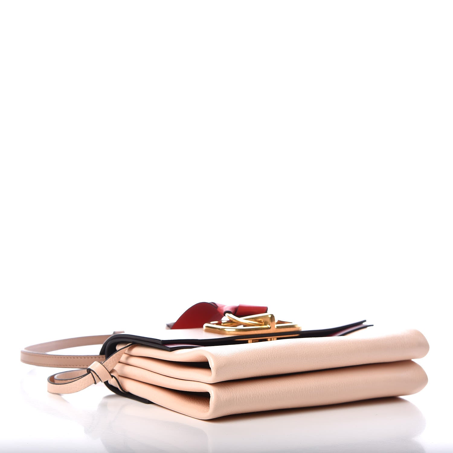 Valentino Garavani Smooth Calfskin Small VRing Crossbody Bag Rose Cannelle Light Ivory Cerise 4 of 9