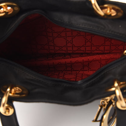 Christian Dior Nylon Cannage Stitched Medium Lady Dior Black 5 of 11