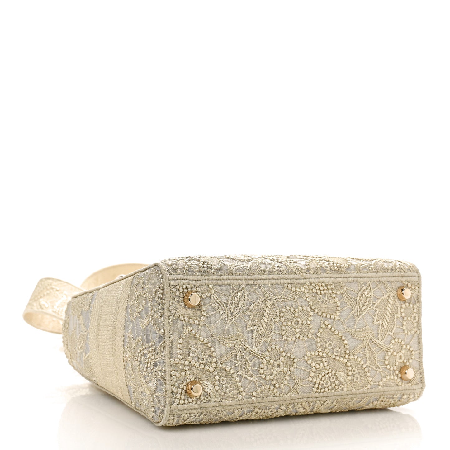 Transparent Metallic Embroidered Mesh Macrame Lady D-Lite Gold