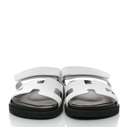 Hermes Calfskin Womens Chypre Sandals 38 White 2 of 9