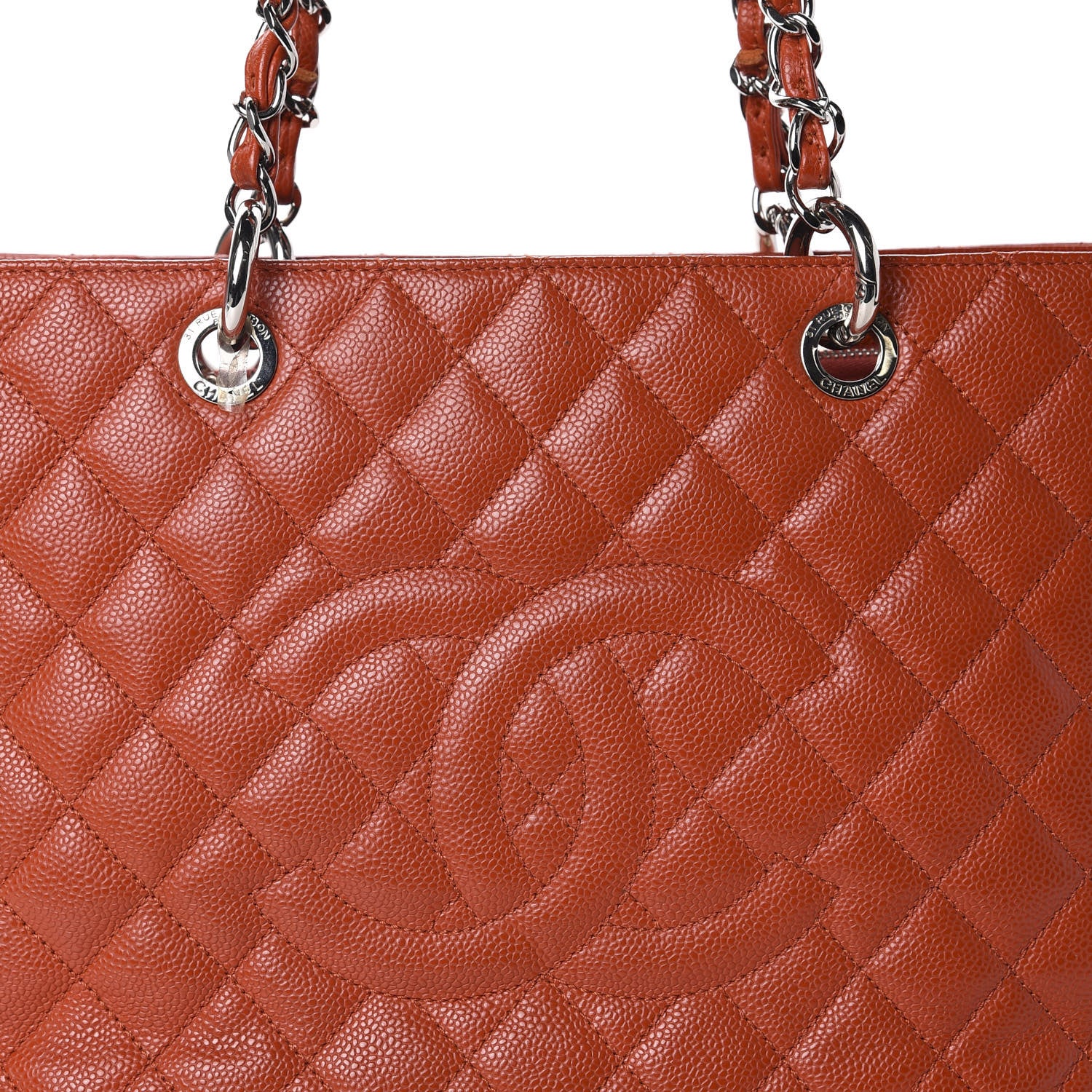 Chanel Caviar Quilted Grand Shopping Tote GST Orange 11 of 11