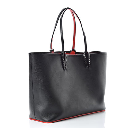 Christian Louboutin Calfskin Spikes East West Cabata Tote Black 4 of 15