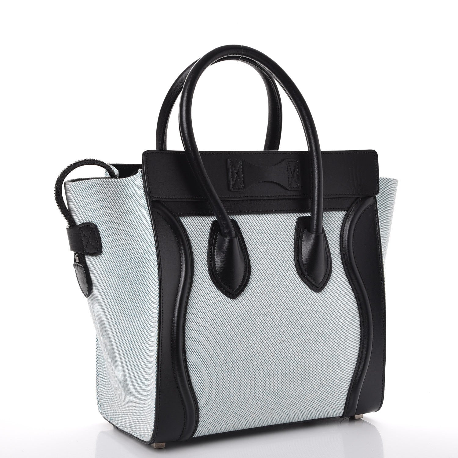 Celine Textile Smooth Calfskin Micro Bi-Color Luggage Blue 3 of 15