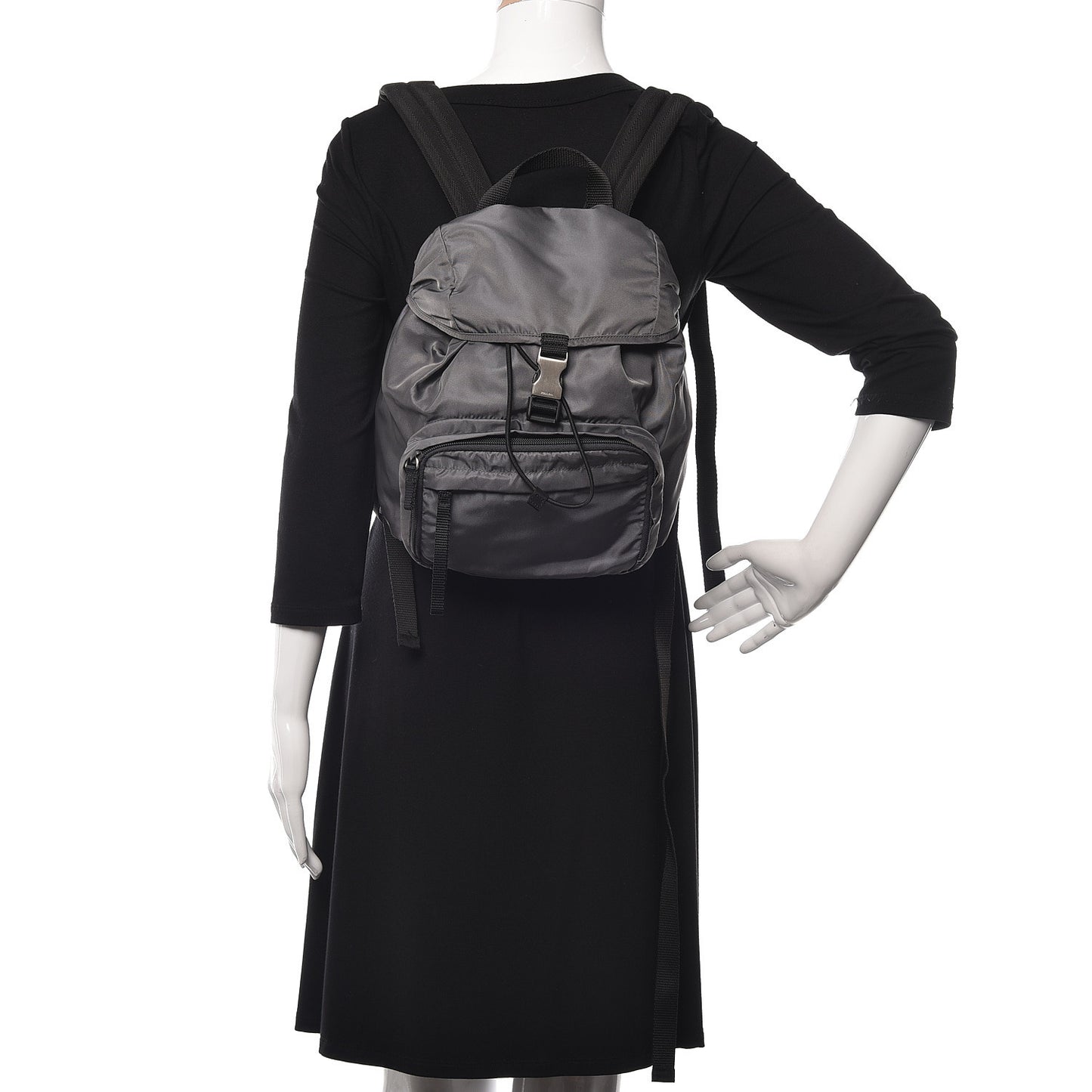 Tessuto Nylon Montagna Small Single Buckle Backpack Ardesia
