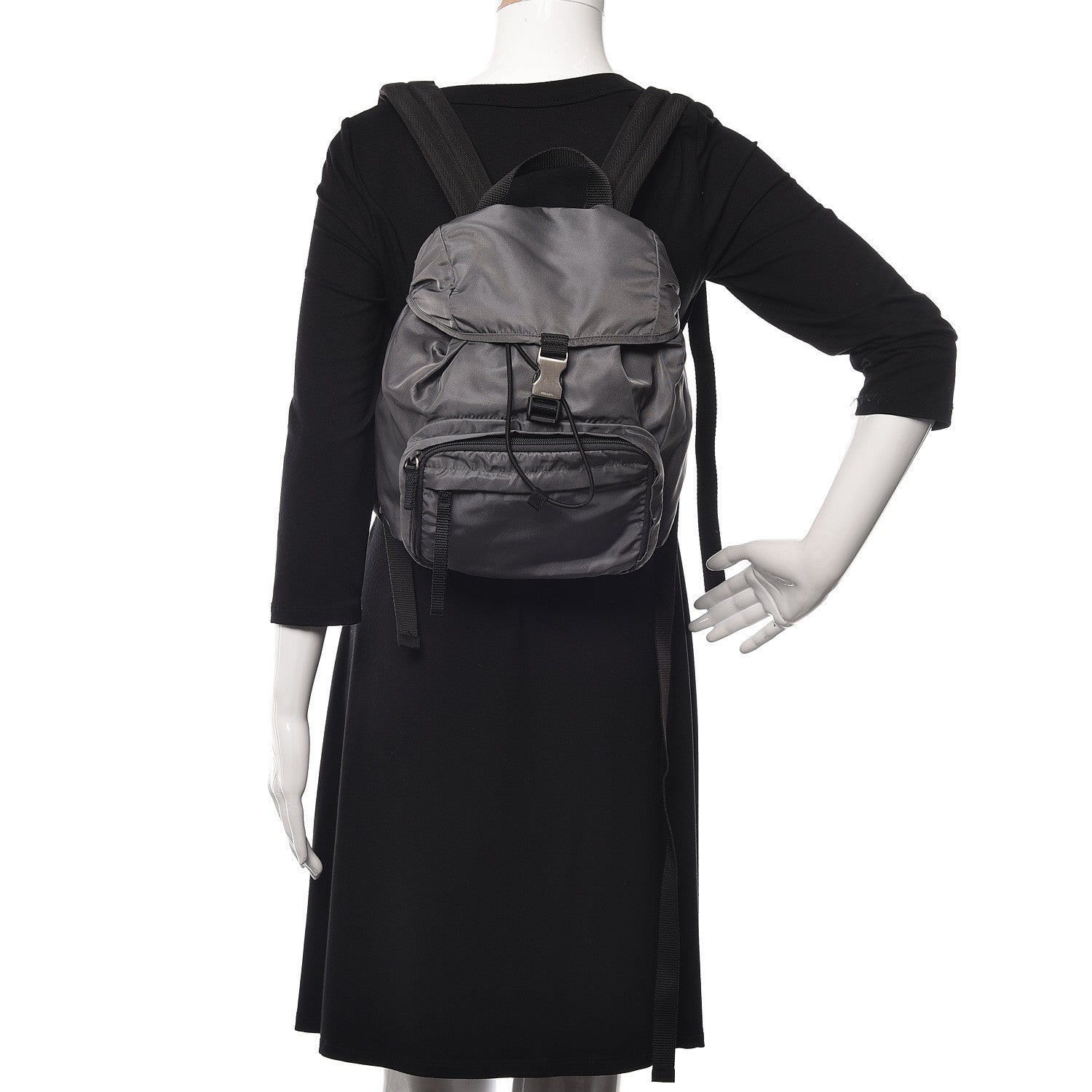 Prada Tessuto Nylon Montagna Small Single Buckle Backpack Ardesia 2 of 10