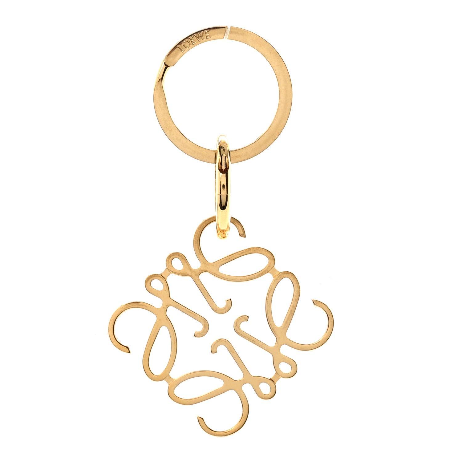 Loewe Metal Anagram Bag Charm Key Holder Gold 1 of 4