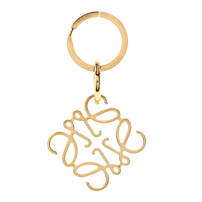 Loewe Metal Anagram Bag Charm Key Holder Gold 1 of 4