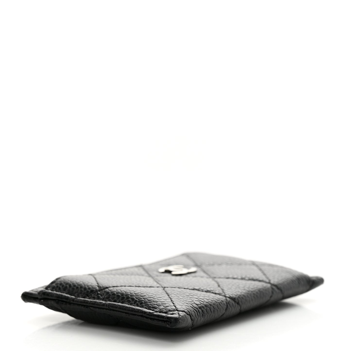 Caviar Quilted Card Holder Black