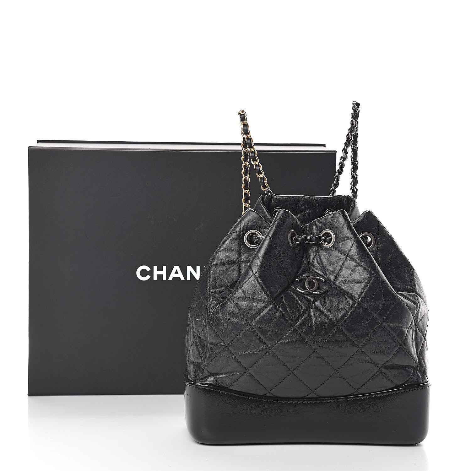 Chanel Aged Calfskin Quilted Small Gabrielle Backpack Black 11 of 11