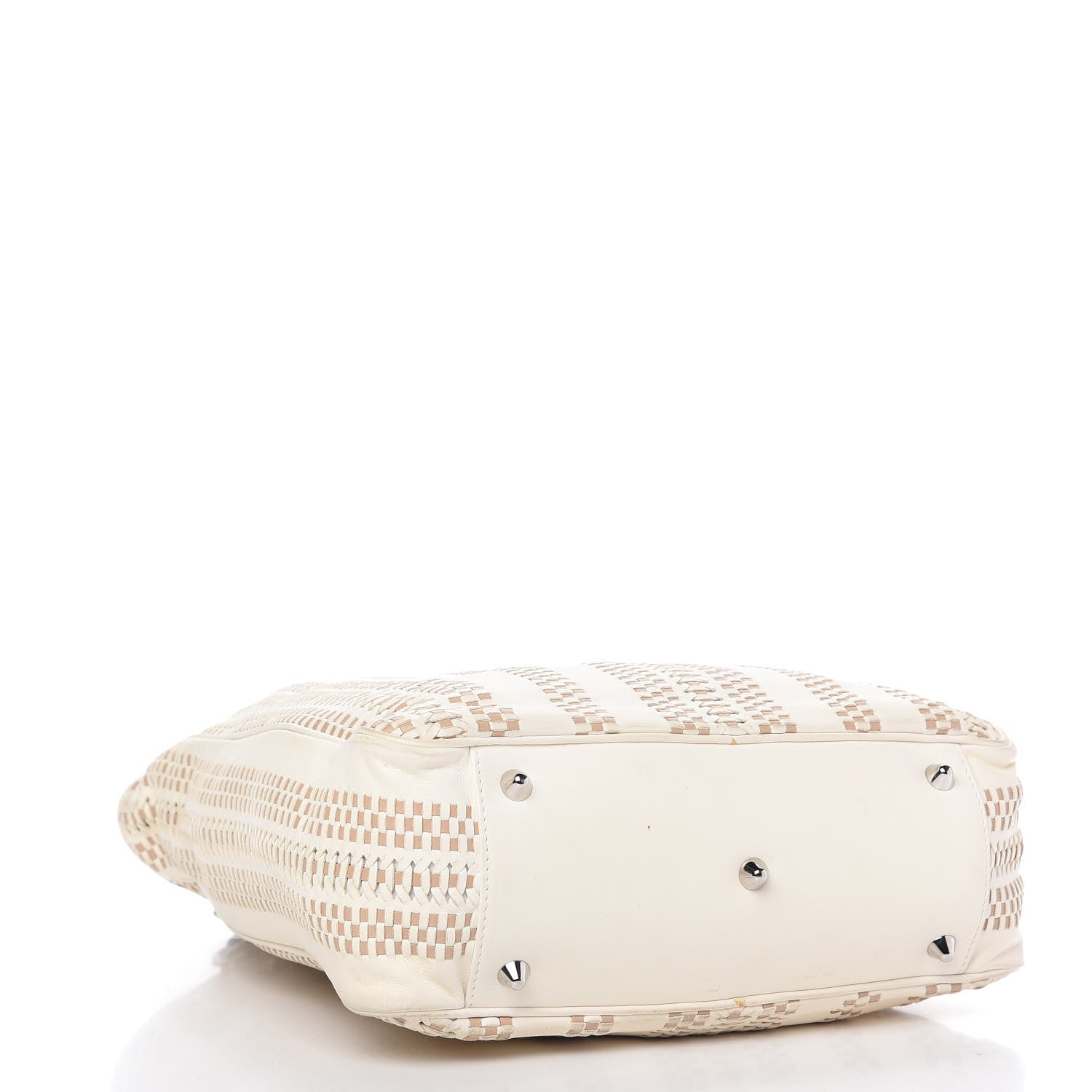 Christian Dior Lambskin Woven Dior Soft Shopping Tote White 4 of 14