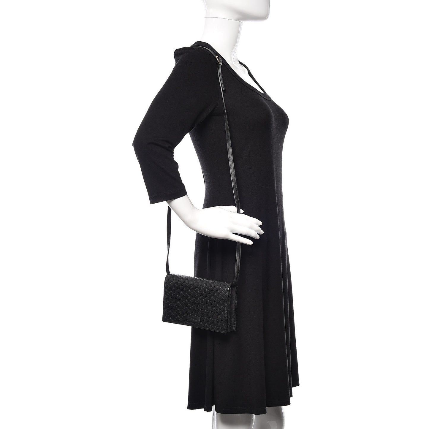 Microguccissima Crossbody Wallet Black