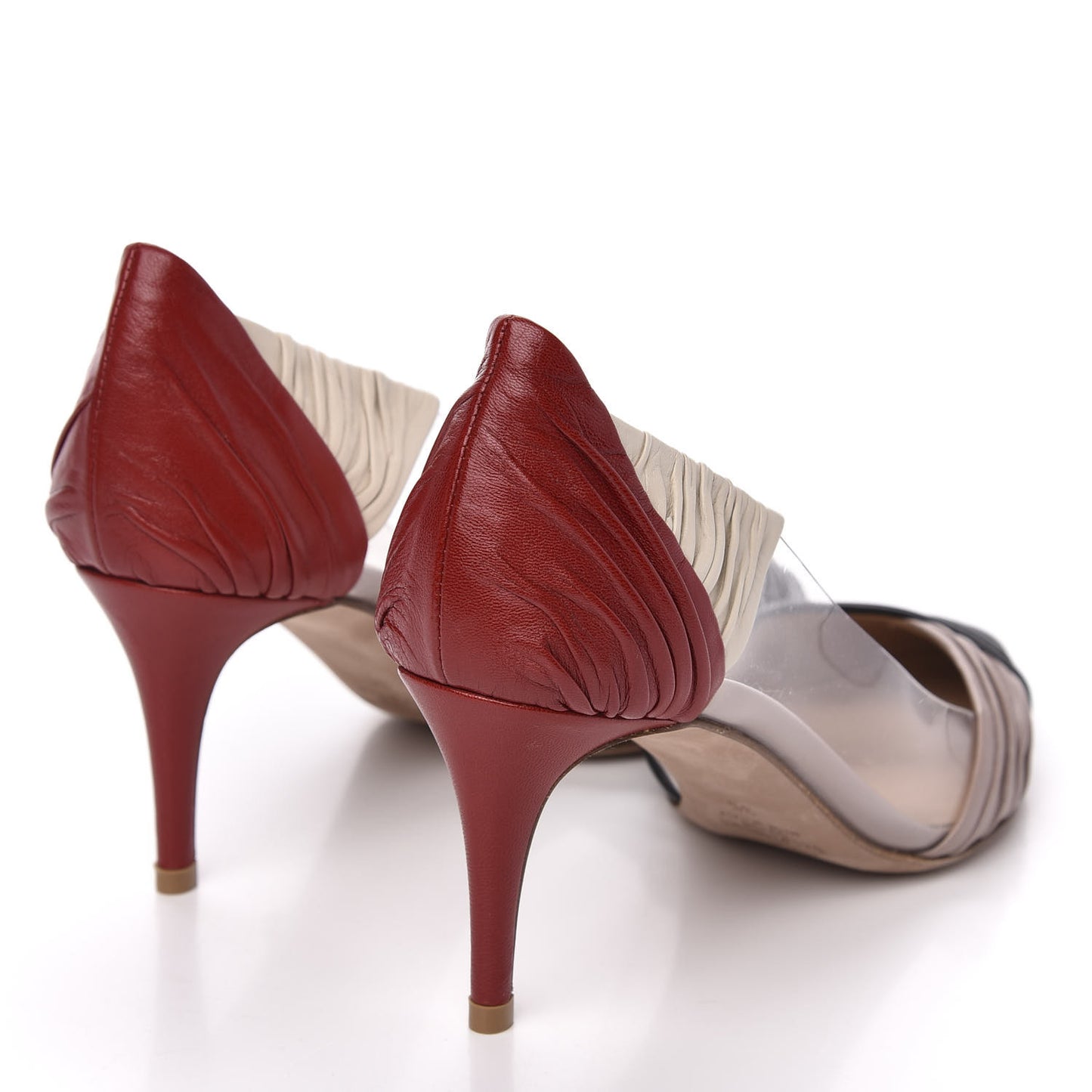 Ruched Lambskin PVC B-Drape Pumps 36 Multicolor