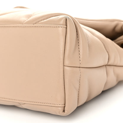 Saint Laurent Lambskin Quilted Small Loulou Puffer Monogram Chain Satchel Dark Beige 10 of 10
