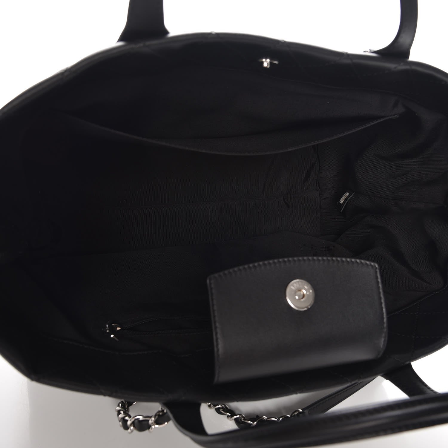 Chanel Calfskin Quilted Large Easy Shopping Tote Black 6 of 9
