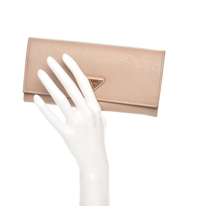 Prada Saffiano Continental Flap Wallet Cammeo 2 of 11
