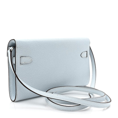 Hermes Chevre Mysore Kelly Wallet To Go Bleu Brume 3 of 11