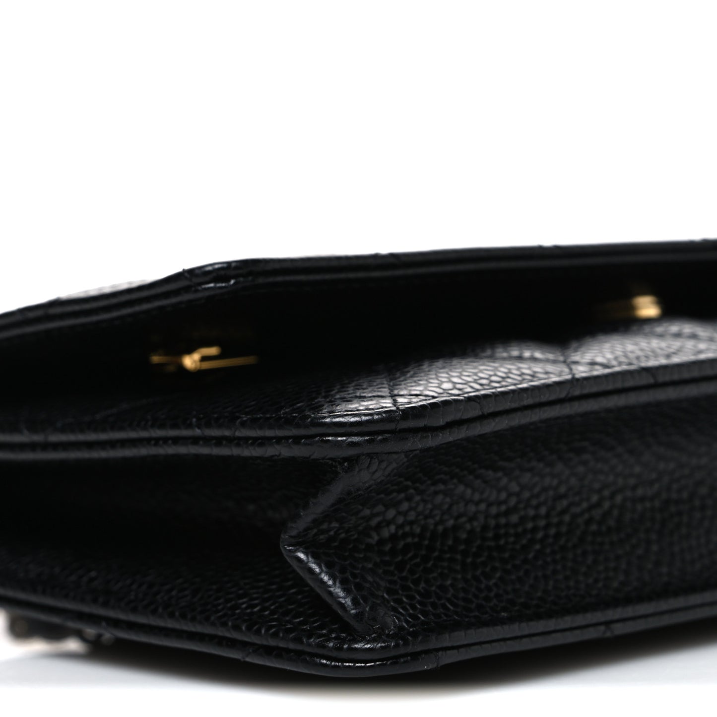 Caviar Quilted Wallet on Chain WOC Black