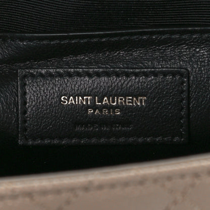 Saint Laurent Grain De Poudre Textured Mixed Matelasse Medium Triquilt Monogram Satchel Dark Beige 7 of 12