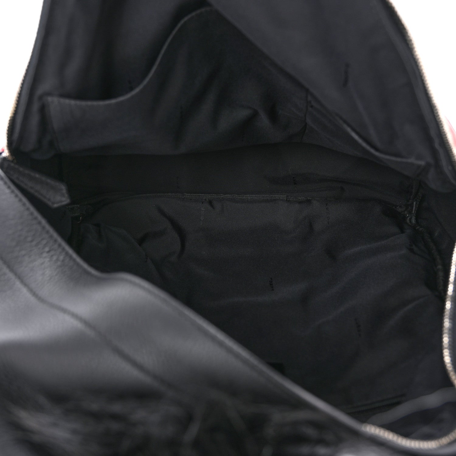 Fendi Nylon Vitello Elite Flamingo Fox Goat Fur Lightning Monster Eyes Backpack Rosso Black 4 of 10