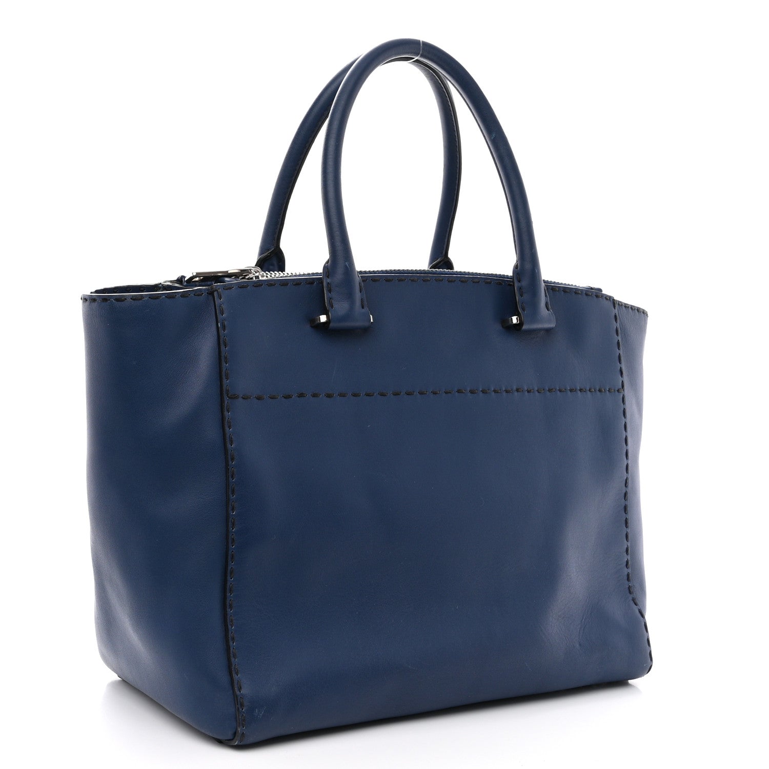Prada City Calf Small Hand Stitched Galleria Double Zip Tote Bleuette 3 of 15