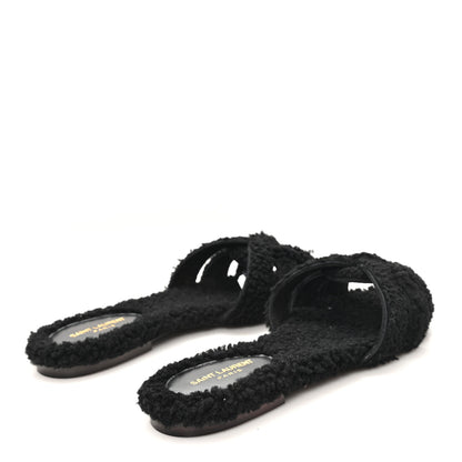 Saint Laurent Shearling Tribute Flat Mules 38 Black 5 of 10