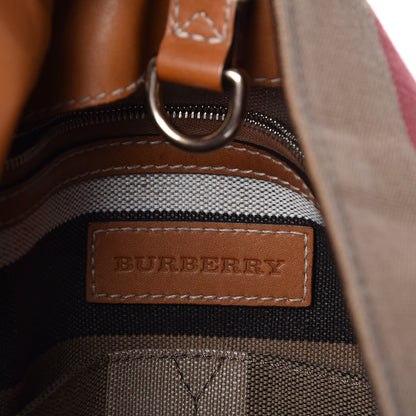 Burberry Canvas Mega Check Medium Susanna Hobo Saddle Brown 6 of 8