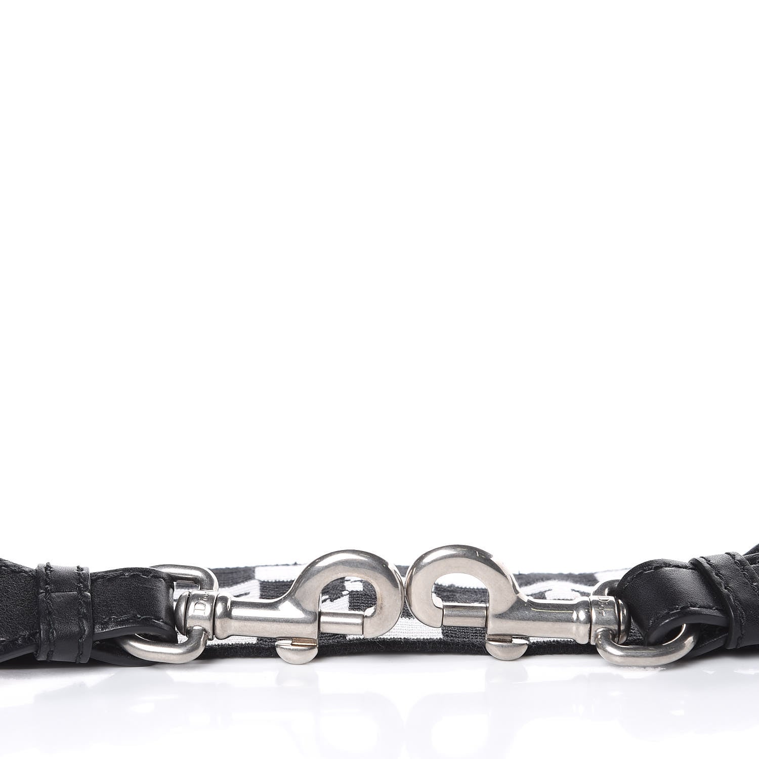 Christian Dior Canvas Embroidered Shoulder Strap Black White 3 of 5