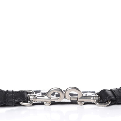 Christian Dior Canvas Embroidered Shoulder Strap Black White 3 of 5