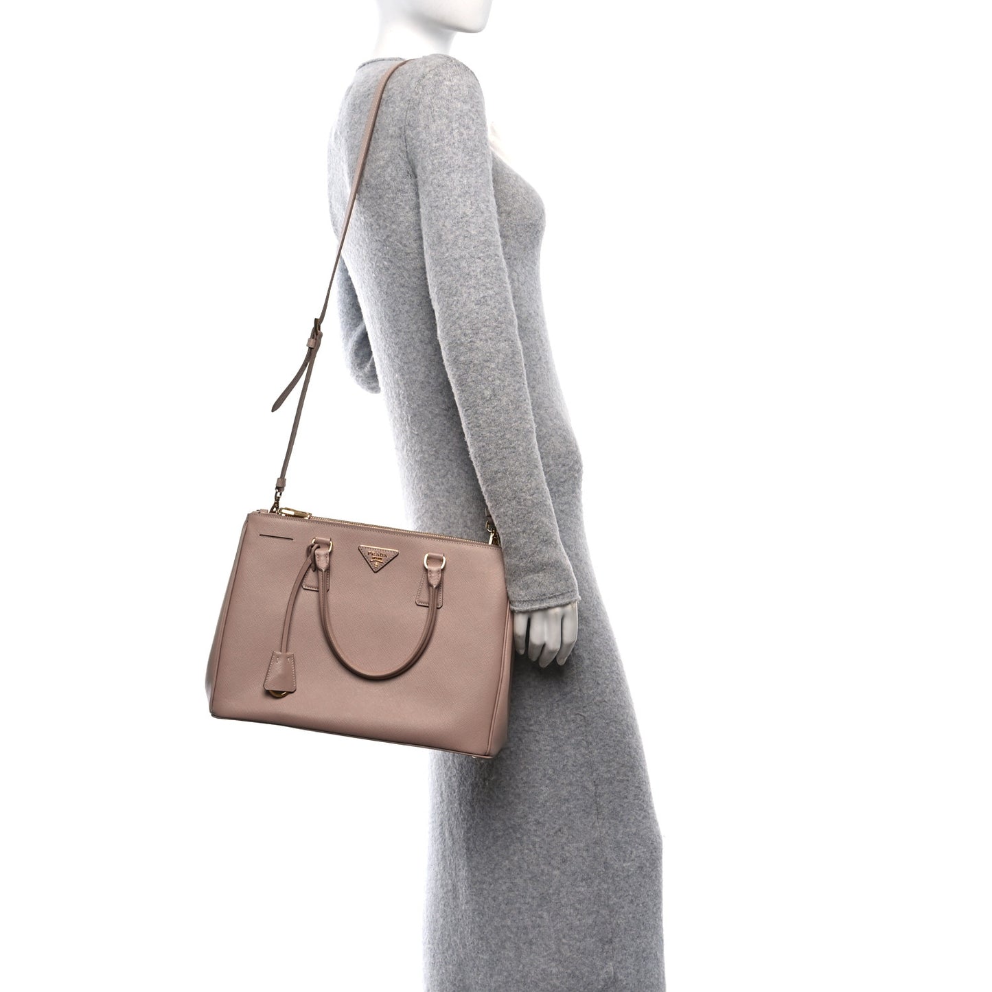 Saffiano Medium Galleria Double Zip Tote Cammeo