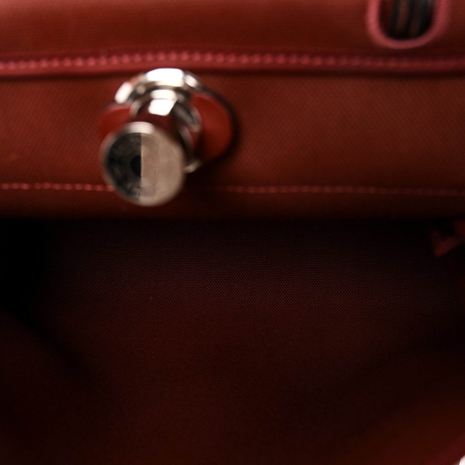 Hermes Vache Hunter Toile Herbag Zip 31 PM Rouge H 6 of 12
