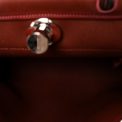 Hermes Vache Hunter Toile Herbag Zip 31 PM Rouge H 6 of 12