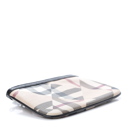 Burberry Patent Trim Nova Check Wristlet Pouch Black 4 of 10