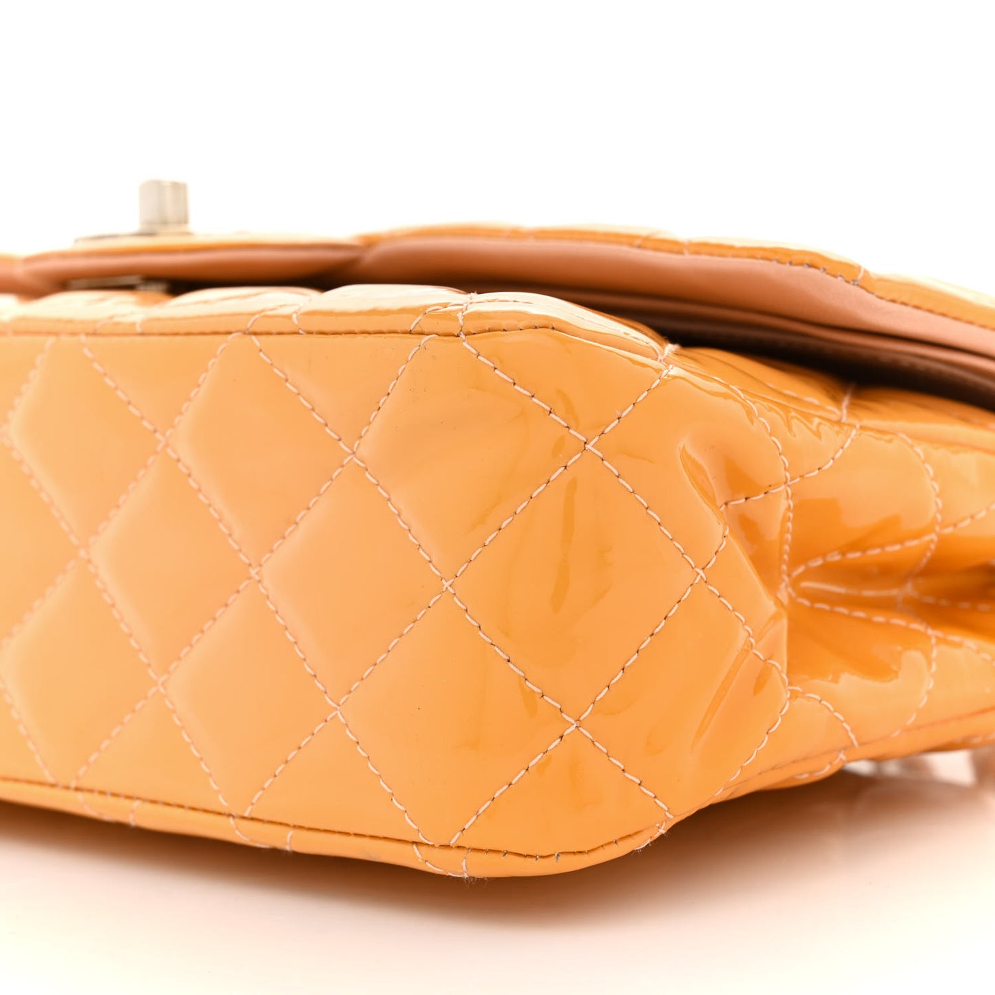 Patent Quilted Medium Double Flap Light Pink