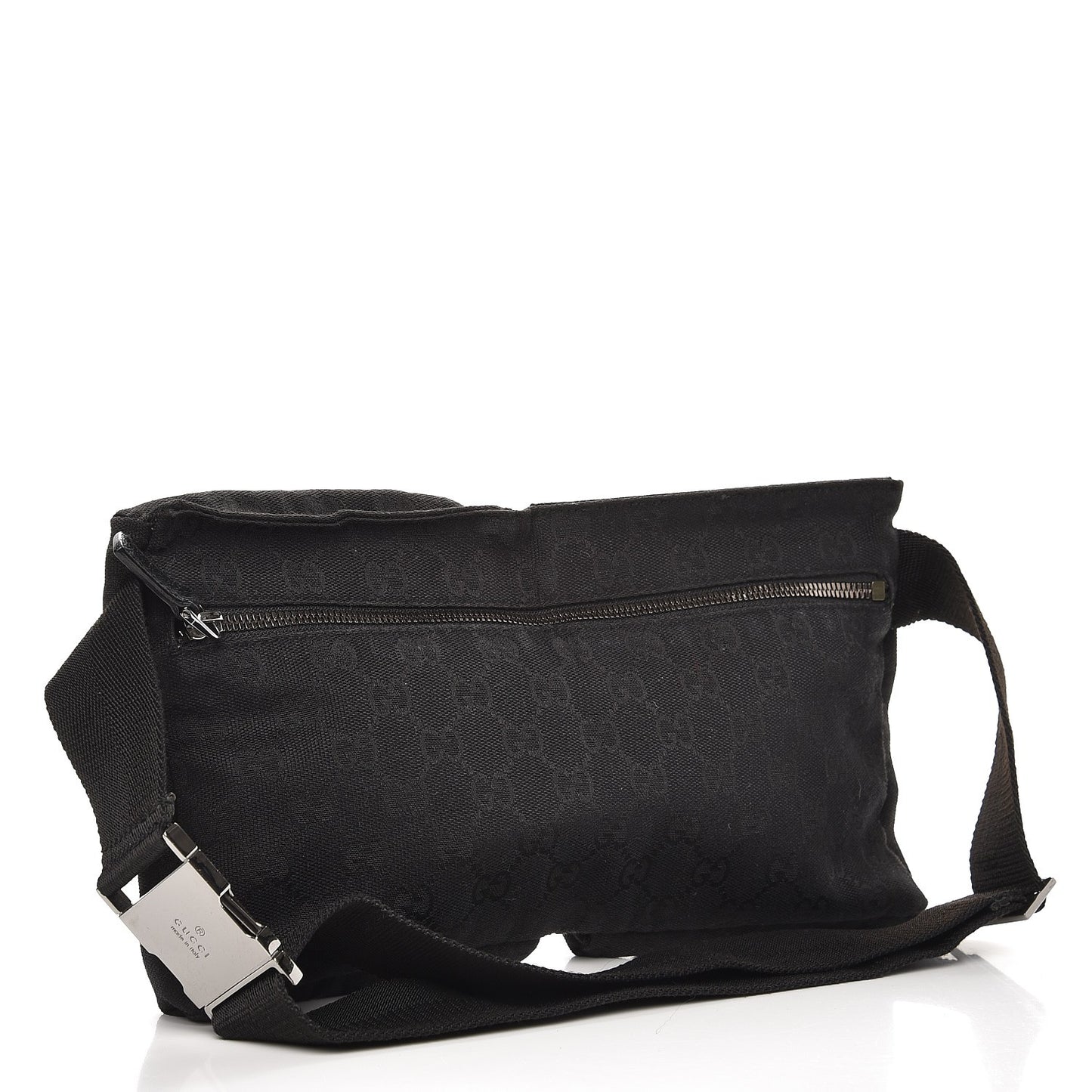 GG Monogram Double Pocket Belt Bag Black