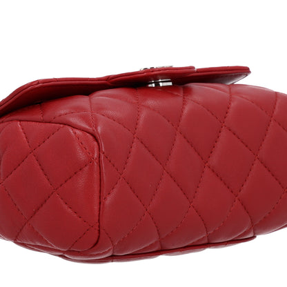 Chanel Lambskin Quilted Flap Cosmetic Case Red 9 of 11