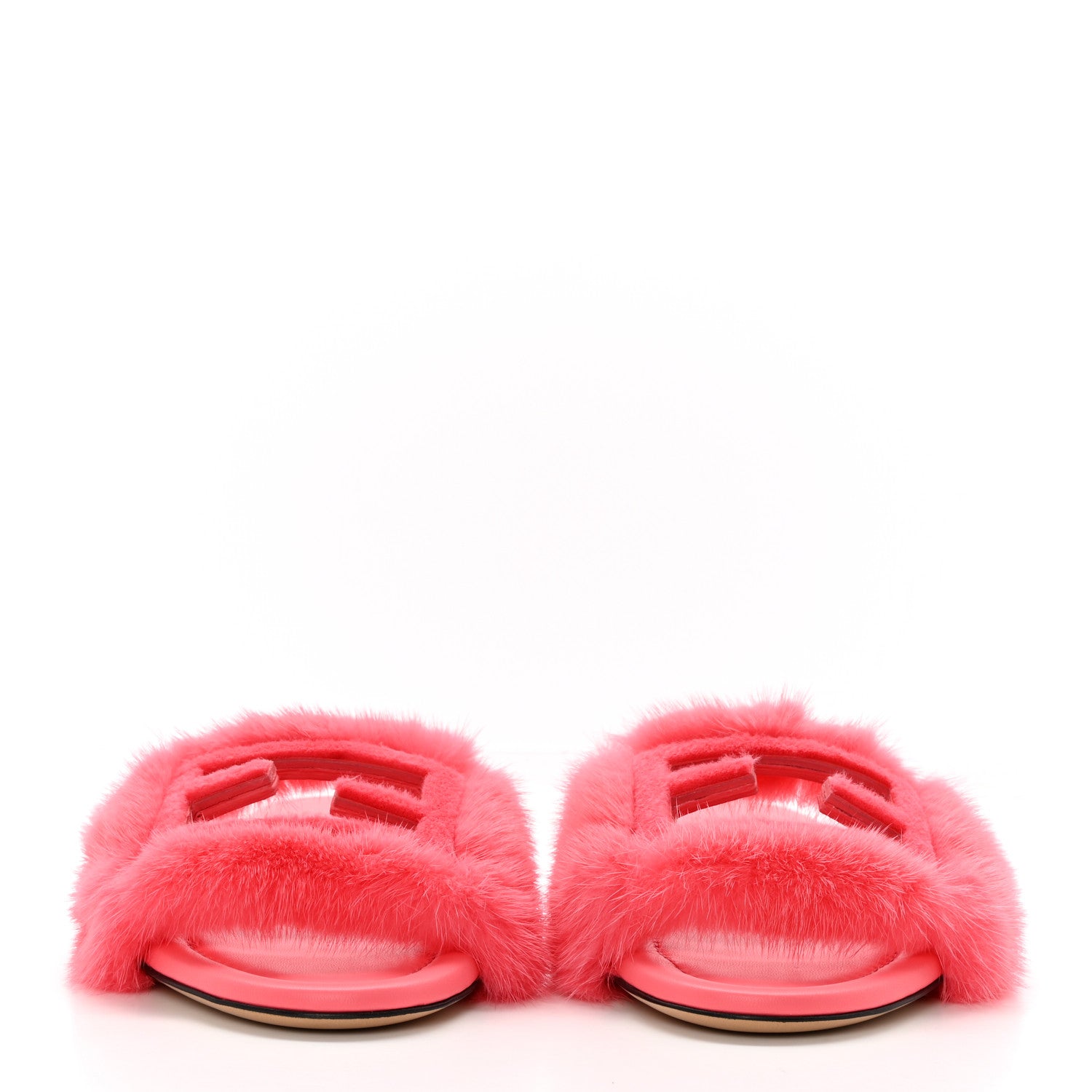 Fendi Mink FF Baguette Slide Sandals 37 Kissed 2 of 8