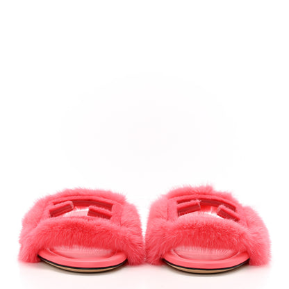 Fendi Mink FF Baguette Slide Sandals 37 Kissed 2 of 8