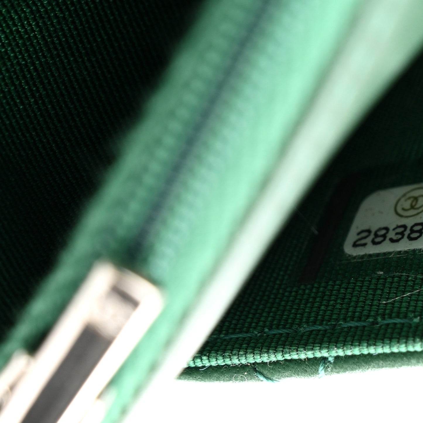 Lambskin Quilted Wallet On Chain WOC Green