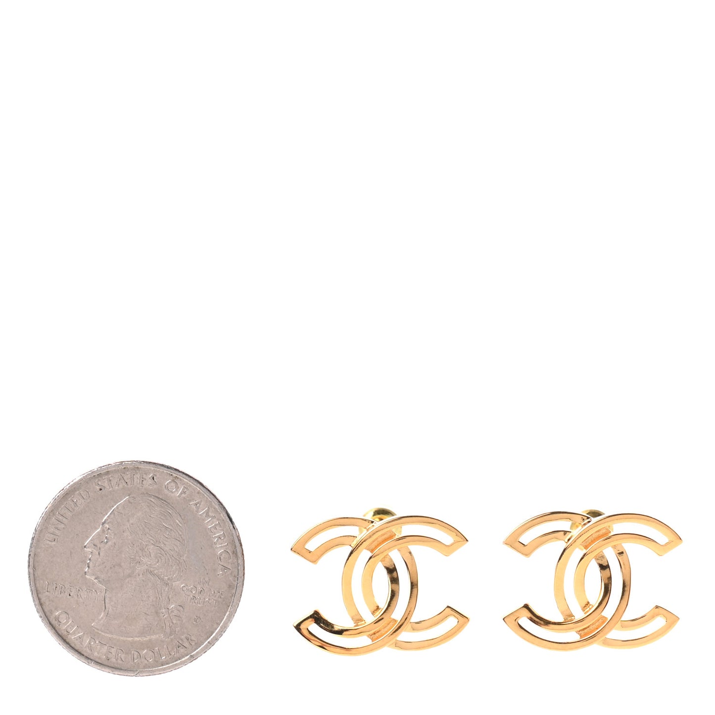 Metal Obazine CC Earrings Gold