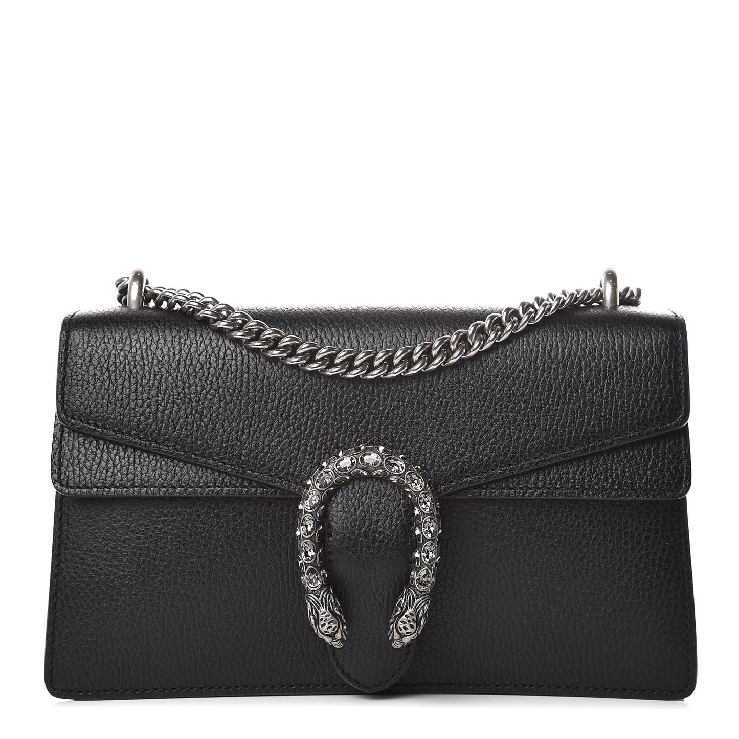 Pebbled Calfskin Small Dionysus Shoulder Bag Black