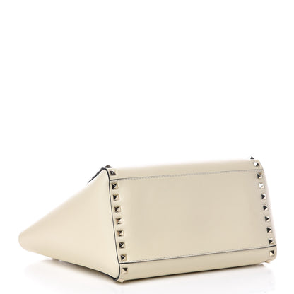 Valentino Garavani Vitello Small Rockstud Double Handle Tote Ivory 4 of 8
