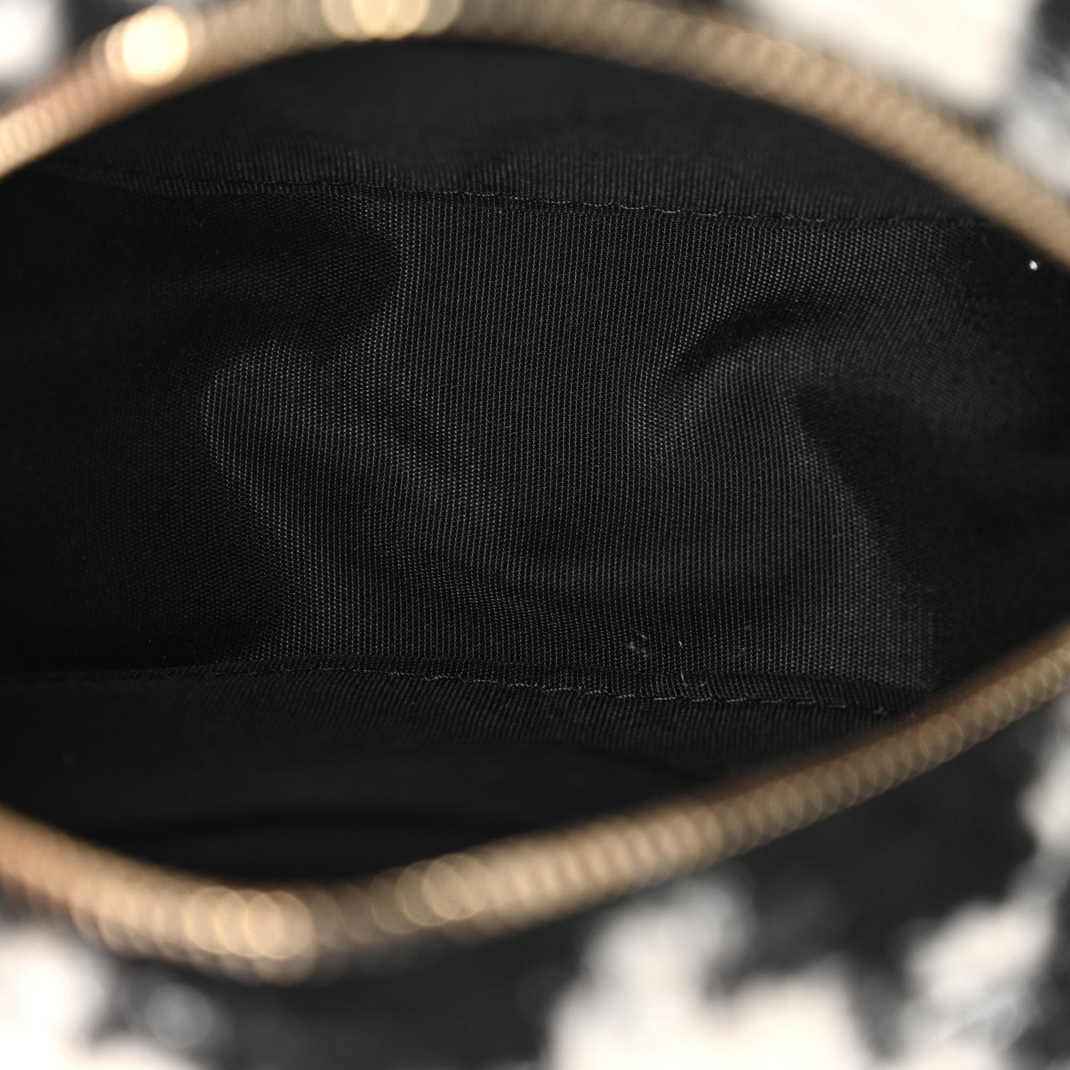 Chanel Wool Tweed Lambskin Quilted Chanel 19 Round Clutch With Chain and Coin Purse Black White Ecru 5 of 10